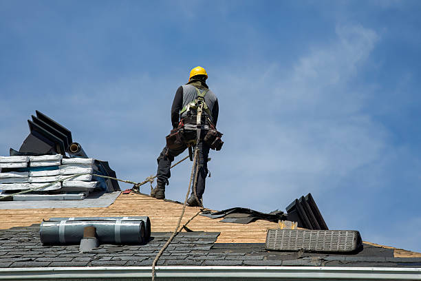 Professional Gutter Installation technician working in Northfield, MA